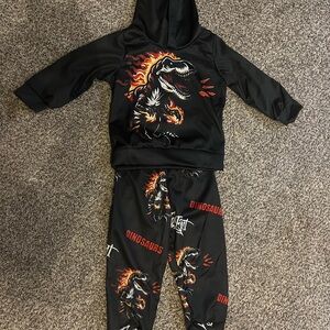 Black Dinosaur Hoodie and Pants Set